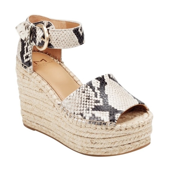 Marc By Marc Jacobs Shoes - Marc Fisher Alida Retro Inspired Espadrille Platform Sandal Snakeskin Leather